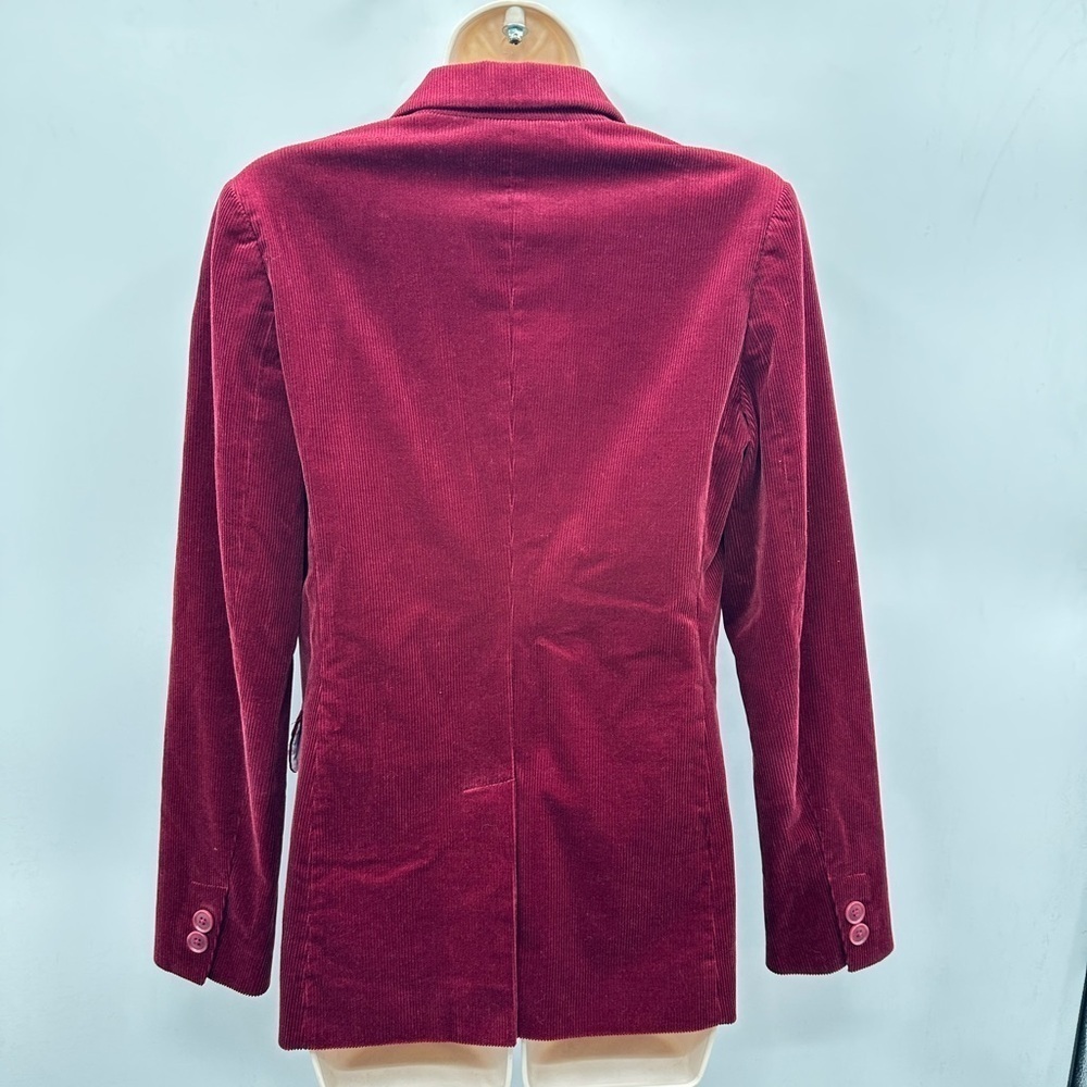 JOIE 2 Markina red corduroy double breast woman modern preppy structured blazer - Picture 3 of 11